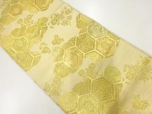 雲取りに亀甲模様織り出し袋帯